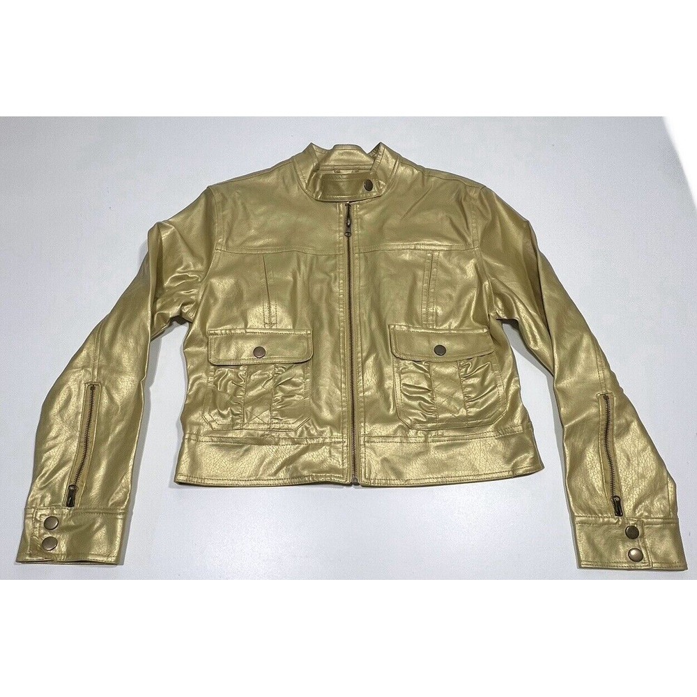 Liberty Collection Gold Girls Biker Jacket Size L